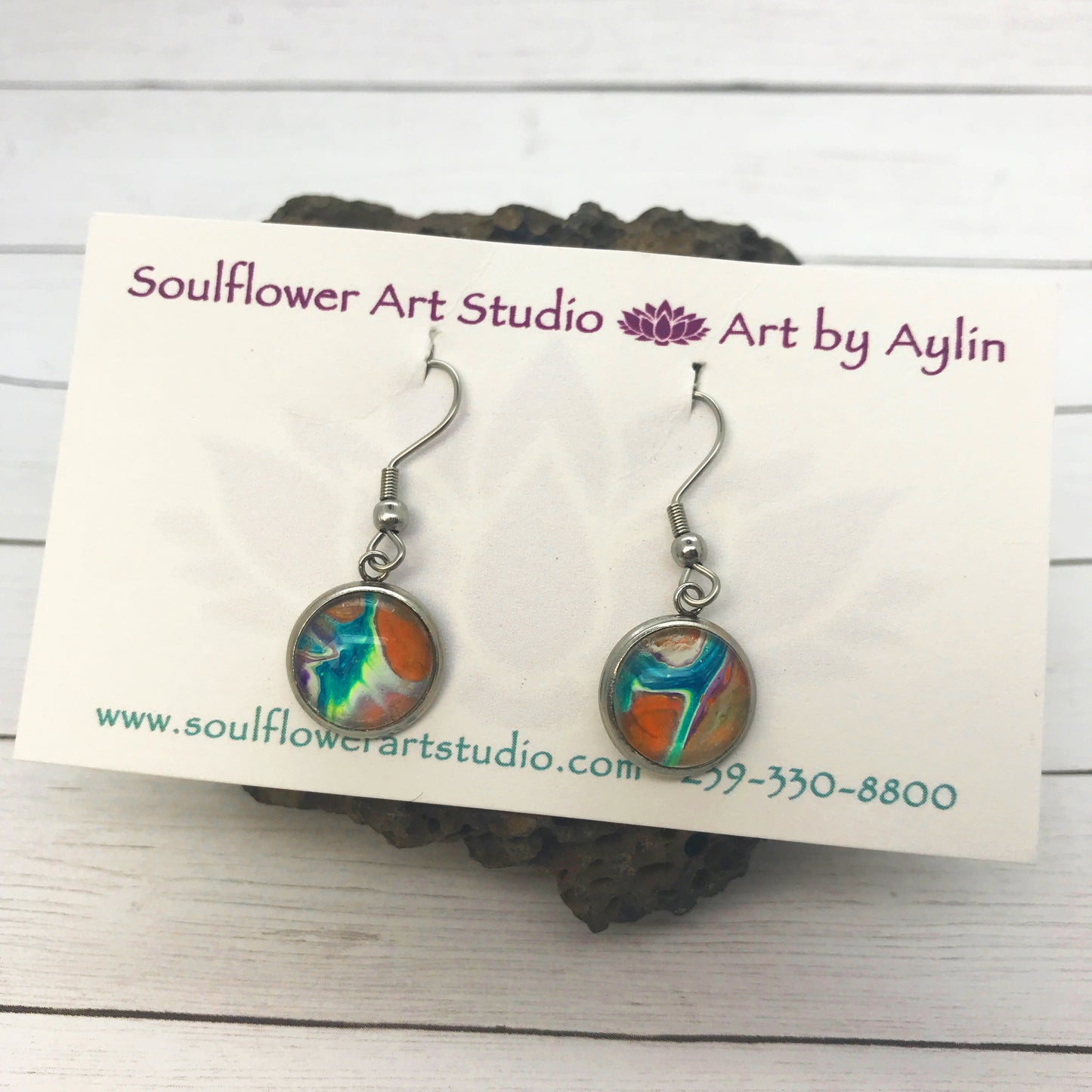 "Happy" Wearable Art Dangle Earrings