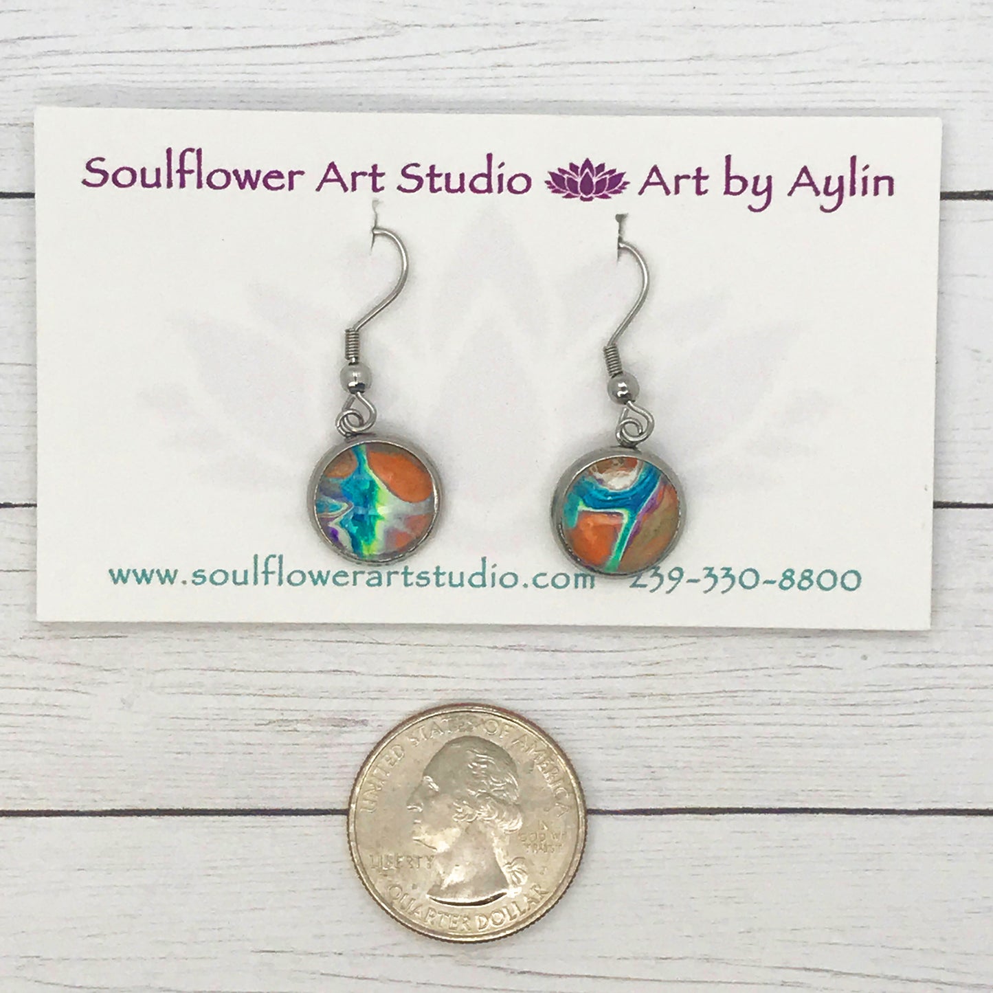 "Happy" Wearable Art Dangle Earrings
