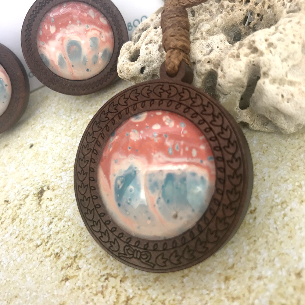 Sandstorm Boho Wooden Necklace & Earrings Set