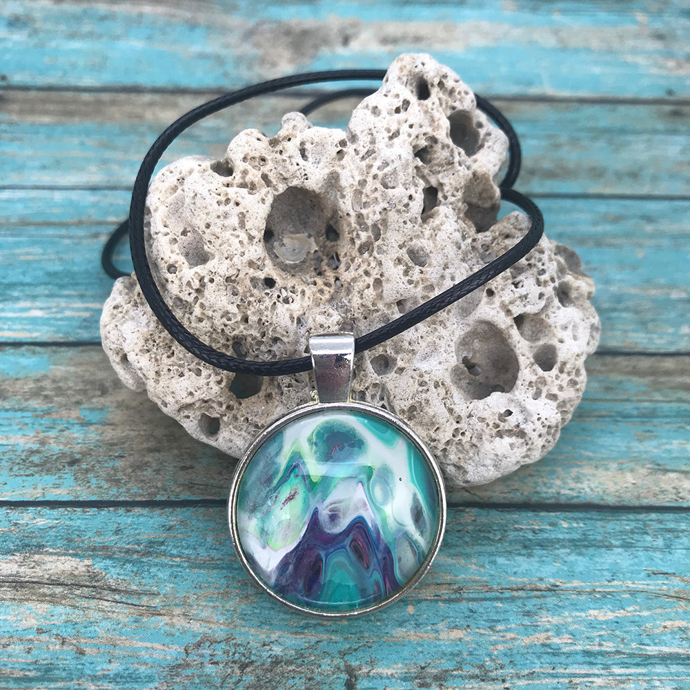 Magic Mountain Green Purple Necklace