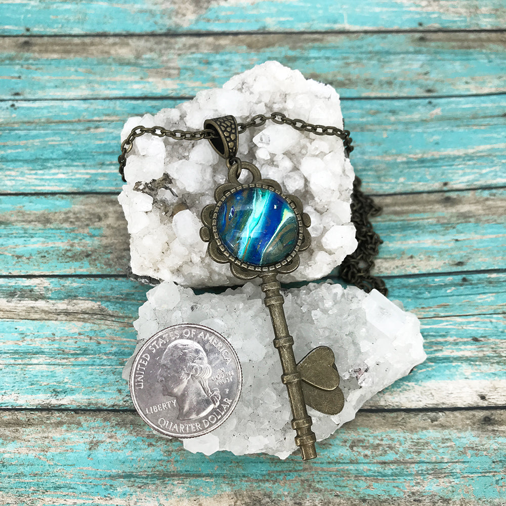 Rt66 Blue Vintage Key Necklace