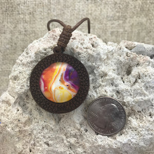 Eternal Flame Boho Abstract Art Wood Necklace