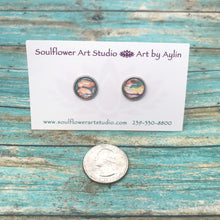 Load image into Gallery viewer, &quot;Coral Blush&quot; Wearable Art Stud Earrings
