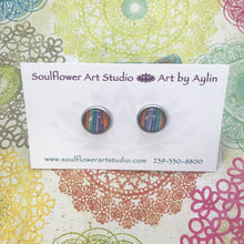 Load image into Gallery viewer, &quot;Blurred Lines&quot; Wearable Art Stud Earrings

