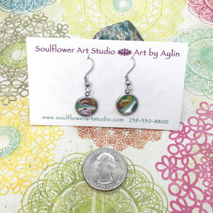 "Abstract Planets" Wearable Art Dangle Earrings
