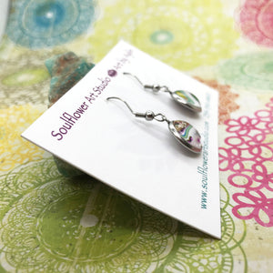 "Abstract Planets" Wearable Art Dangle Earrings