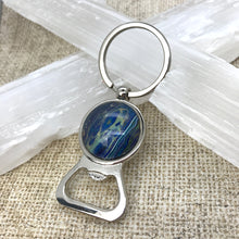 Load image into Gallery viewer, Indigo Blue Abstract Art Keychain &amp; Bottle Opener

