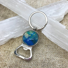 Load image into Gallery viewer, Blue Green Artsy Keychain &amp; Bottle Opener
