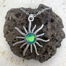 Load image into Gallery viewer, Key Lime Sun Abstract Art Necklace

