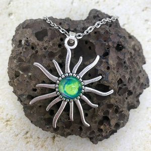 Key Lime Sun Abstract Art Necklace