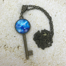Load image into Gallery viewer, Frozen Blue Vintage Key Necklace
