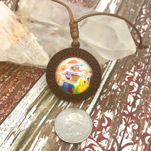 Load image into Gallery viewer, Happy Vibes Boho Abstract Art Wood Necklace
