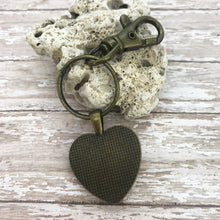 Load image into Gallery viewer, Om Shanti Red Artsy Heart Keychain
