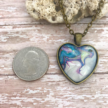 Load image into Gallery viewer, Blue White Heart Necklace
