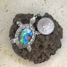 Load image into Gallery viewer, Blue Green Turtle Fluid Art Necklace
