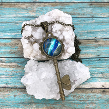 Load image into Gallery viewer, Rt66 Blue Vintage Key Necklace
