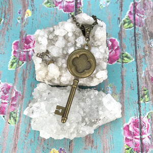 Vintage Key 67 Fluid Art Necklace