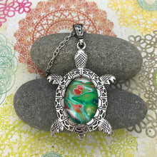 Load image into Gallery viewer, Green Turtle Wearable Art Necklace
