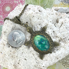 Load image into Gallery viewer, Lucky Green Turtle Wearable Art Necklace
