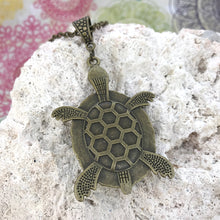 Load image into Gallery viewer, Lucky Green Turtle Wearable Art Necklace
