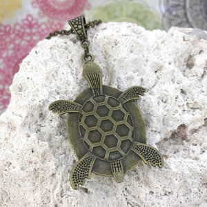 Lucky Green Turtle Wearable Art Necklace