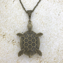 Load image into Gallery viewer, Blue Bronze Turtle Wearable Art Necklace
