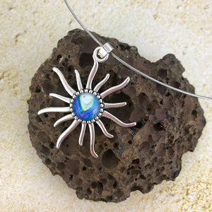Blue & White Art Sun Necklace