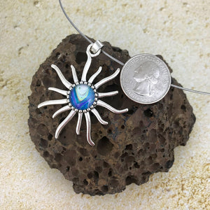 Blue & White Art Sun Necklace
