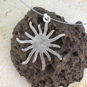 Blue & White Art Sun Necklace