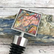 Load image into Gallery viewer, Wine Bottle Stopper with Fluid Artwork - Square
