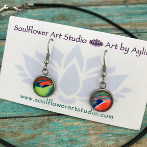Colorful Abstract Necklace & Earrings Set