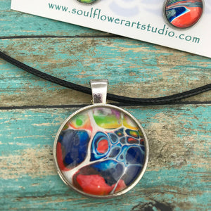 Colorful Abstract Necklace & Earrings Set
