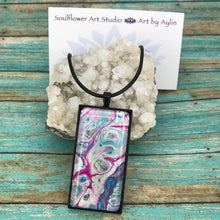 Load image into Gallery viewer, Large Abstract Pink &amp; Blue Necklace
