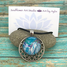 Load image into Gallery viewer, Sky Blue Stars Wearable Art Necklace
