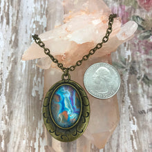 Load image into Gallery viewer, Blue Orange Oval Bronze Necklace

