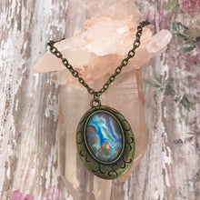 Load image into Gallery viewer, Blue Orange Oval Bronze Necklace
