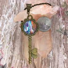 Load image into Gallery viewer, Purple Orange Bronze Vintage Key Necklace

