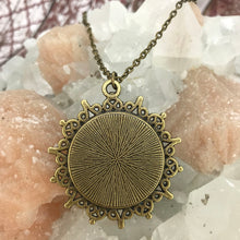 Load image into Gallery viewer, Orange Blue Fluid Art Bronze Snowflake Necklace
